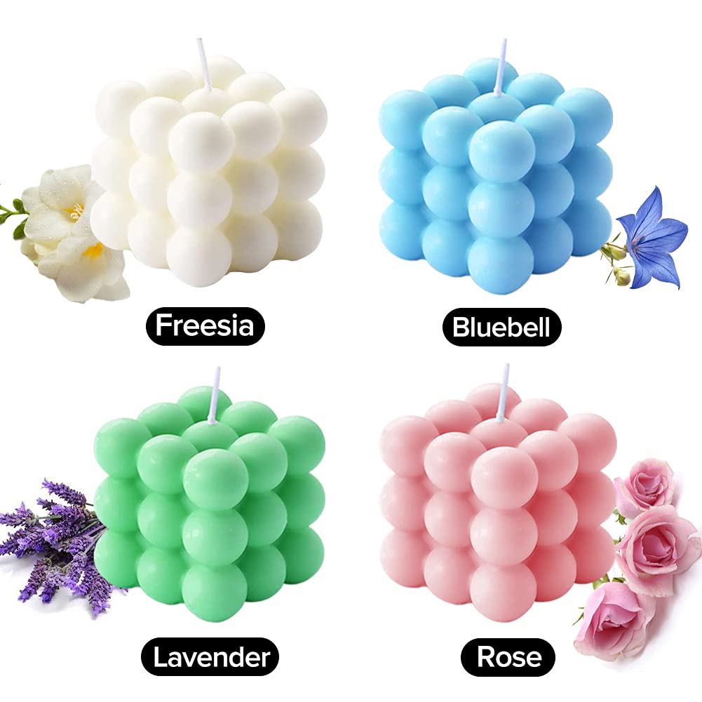 Aokala Scented Bubble Cube Candles for Home, Scented, 5.4 oz Soy Wax Aromatherapy Candle, Aesthetic Room Decor Cute Danish Paste